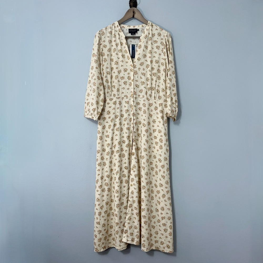 Pendleton Linen Blend Dress Medium Floral Calico Print Cottagecore NWT $169